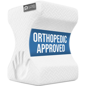 5 STARS UNITED Knee Pillow for Side Sleepers - Hip Pain Relief, Memory Foam Leg Cushion for Side Sleeping - Between Legs Pillow for Sciatica & Lower