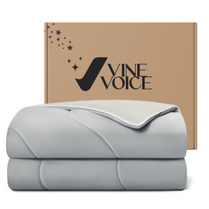Vine Voice Soft Cooling Comforter Blanket for Hot Sleepers, Full/Queen, Double-Sided Cold Blanket for Night Sweats, All-Season Cooling Comforter, Sil