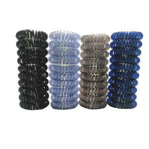 PNEIFON Spiral Hair Strap 40 Pieces Non creased Elastic Horsetail Fixer Hair Loop Telephone Cable Transparent Headrope Suitable for All Hair Types (S