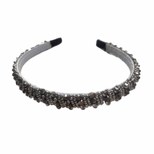 Jilukibo Fashion Sparkle 4 Rows Crystal Headbands for Women, Glitter Sparkle Rhinestone Beaded Hair Hoop Band Hair Accessories (Grey)