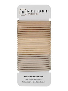 Cyndibands Blonde Hair Ties - No Damage Elastic Hair Tiess, 4mm Ponytail Holders - 24 Count (Sandy, Beige, Ash Blonde)