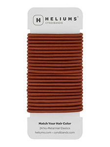 Cyndibands Elastic Hair Ties  Auburn Red - No Damage 4mm Ponytail Holders for Women & Kids, 24-Pack Hair Elastics in Neutral Colors