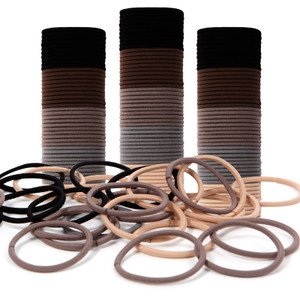 Emrlyr Brown Hair Ties for Thick 150 Count,4mm Elastic hair Bands, Ponytail No Damage Hair Ties for Women,Girls and Man