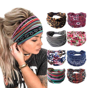 Bohend Wide Boho Headbands Women 8 PCS Stretchy Cotton Hairbands No Slip Bandeau Head Wrap (Boho, Uniform size)