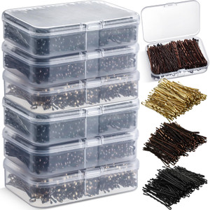 Tigeen 1200 Pcs Bobby Pins Bulk 2 Inch Hair Pins Kit for Women Invisible Wave Clips Pain-free Hairpin with Storage Case for Hairdressing Salon Ballet