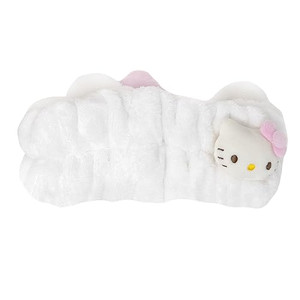 The Crème Shop Plush Spa Headband w/Hello Kitty's Signature Bow, Spa Headband for Washing Face, Skincare Headbands, Soft & Fluffy Headbands for Women