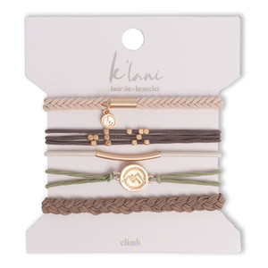 K'lani Hair Tie Bracelets for Women - Elastic Hair Bands That Double as Stylish Jewelry - Climb - Medium
