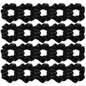 Didder 20 Pcs Black Velvet Hair Scrunchies, High Elasticity Soft Elastics Scrunchy Hair Ties for Women Girls, Cute Scrunchie Bobbles Ropes Hair Bands