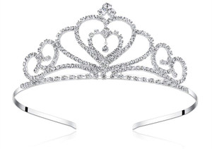 Lovelyshop Rhinestone Crystal Tiara-Wedding Bridal Prom Birthday Pegeant Prinecess Crown (Heart?-1 Pack