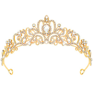 CIEHER Gold Tiara Crowns for Women & Girls - Bridal, Wedding, Prom, Quinceanera, Birthday & Christmas Crown Gifts - Hair Accessories