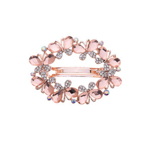 Ruihfas Elegant French Hair Barrette Jewelry Sparkly Rhinestone Crystal Hair Clips Hairpins for Bride Women Ponytail Holder (Champagne)