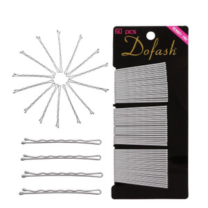 Dofash 5CM/2In Wavy Bobby Pins Silver Hairpins Metal Hair Grips for Hair Decoration 60pcs?Silver?