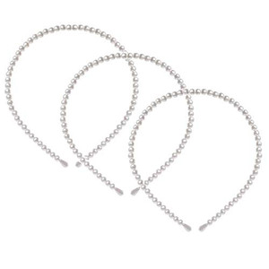 KDDOM 3 Pcs Fashion Pearl Headbands, White Faux Pearl Rhinestones, Wedding Hair Accessories for Women Girls