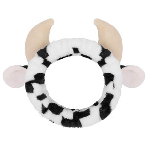 Huachi Cow Hairband for Washing Face, Soft Microfiber Spa Headband for Women & Girls, Cute Animal Print, Facial Cleansing Head Wraps, Perfect for Ski