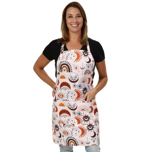 Plum Hill Boho Cosmetology Apron  Water-Resistant, Bleach-Resistant Hair Stylist Apron with Pockets for Hairdressers, Nail Techs & Estheticians