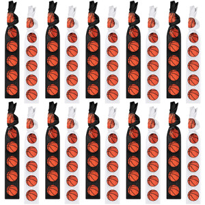 Hanaive 20 Pcs Basketball Hair Accessories Basketball Hair Ties Elastic Ponytail Holders No Crease Ribbon for Team Sport Party(Orange Basketball)