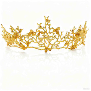 Yean Gold Crown Tiara Fairy Queen Crowns Greek Goddess Headpiece for Women (Gold)