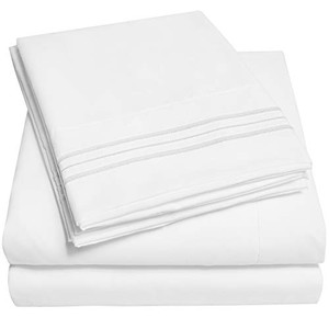 1500 Supreme Collection Sheet Sets White - Luxury Hotel Bed Sheets and Pillowcase Set for King Mattress - Extra Soft, Elastic Corner Straps, Deep Poc