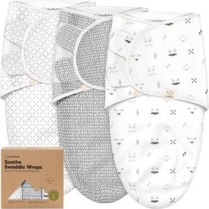KeaBabies 3-Pack Organic Baby Swaddle Sleep Sacks - Swaddles for Newborns, Infant 0-3 Months, Baby Girls, Boys, Soft & Snug Newborn Sleep Sack, Nurse