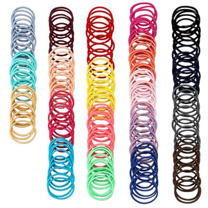TecUnite 200 Pieces Multicolor Hair Ties No-metal Hair Elastics Bulk Rubber Bands Ties Ponytail Holders Bands for Women(Multicolor)