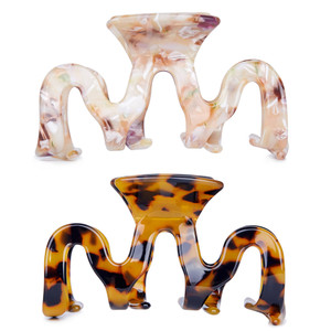 Hair Claw Clips Cutout Tortoise Shell Celluloid Hair Jaw Clips Large Hair Catch Clamps Barrettes Headwear Accessories for Women Ladies (2 Pack)
