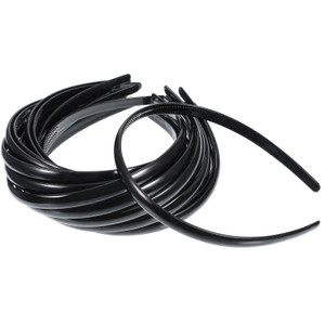 Shappy 40 Pcs Plastic Headbands Thin Skinny Headbands for Women Plain DIY Hair Accessories Plastic Teeth Comb Hair Accessories(Black)