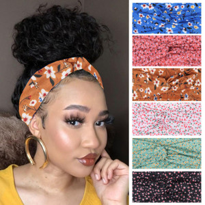 XTREND 6 Pcs Women's Headbands Twisted Cross Elastic Head Bands Yoga Workout Headband Non-Slip Sweat Soft Headbands Solid Color Simple Versatile Hair