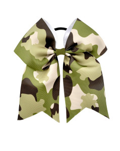 BBTDIN Camouflage Hair Clip, Green Tye Dye Ponytail Holder Bow for Girls's Daily Wear, Military Theme Party, Team Cheer Competitions, High School Pra