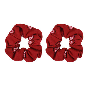 Bandana Scrunchies Cotton Hair Bobble - Set of 2 (Red)
