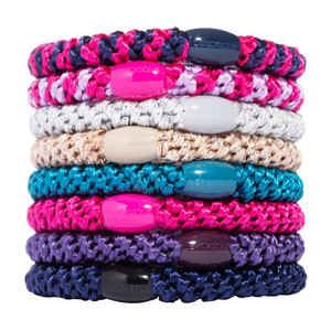 L. Erickson Colorful Hair Ties for Thick Hair, Grab & Go Ponytail Holders, 8 Pack, Berry, Thick No-Crease Bands with Strong Hold, Damage-Free Design,