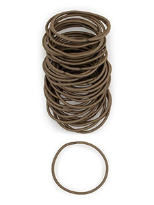 Heliums Thin Hair Elastics - Light Brown - 2mm Ties for Thin Hair, 1.75 Inch, Medium Hold No Damage Ponytail Holders - 40 Count
