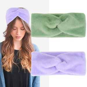 BEGOOD Wide Headbands for Women Fluffy Stretchy Hair Bands Womens Ear Warmer Twist Knot Head Bands Girls Non Slip Turban for Yoga Workout Headwrap Gi