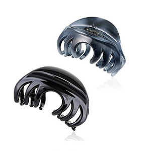 Rosette 2Pcs/set Large Chic Styling Hair Claw Clips With Strong Holding Power - Indoor Outdoor Hair Grips, Clamps, and Barrettes For Thick Hair For W