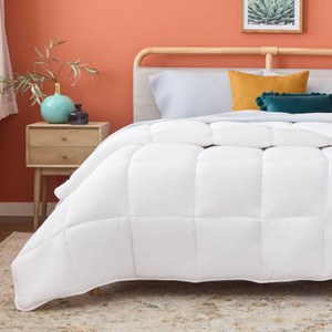 LINENSPA White Down Alternative Comforter and Duvet Insert - All-Season Comforter with Box Stitch and 8 Duvet Loops - Bedding for Kids, Teens, and Ad