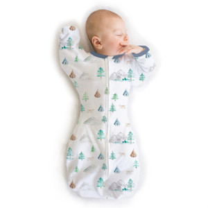 SwaddleDesigns Transitional Swaddle Sack, Arms Up Half-Length Sleeves & Mitten Cuffs, Swaddle for Newborn Transition to Baby Sleep Sack Wearable Blan