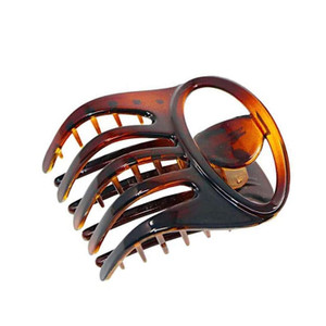 Parcelona French Curvy Oval Paw Medium 3 Cellulose Acetate Side Slide In Jaw Hair Claw Clip Clutcher for Women and Girls (Tortoise Shell)