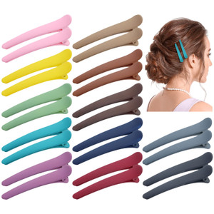 Dizila 24 Pack/12 Pairs 3" Plastic Matte Hair Clips for Styling Sectioning Salon Duckbill Alligator Hair Clips Non-Slip Hair Pins Barrettes Accessori