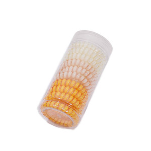 canjoyn 10 Pcs Rubber Spiral Hair Ties and Ponytail Holders - Elastic No-Crease Hair Coils for Women's Thick Hair (Yellow)