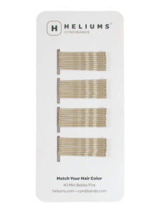 Heliums Mini Bobby Pins - Ash Blonde - 40 Pack, 1.5 Inch Small Hair Pins For Thin Hair & Kids