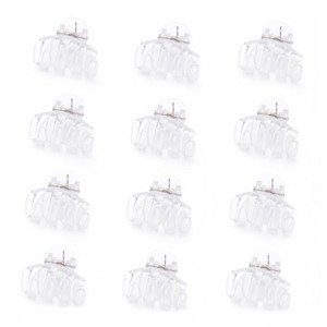 Cobahom 12 Pack Small Plastic 1.2 Inch No-Slip Mini Clips for Thin Hair Styling Accessories for Women and Girls (White)