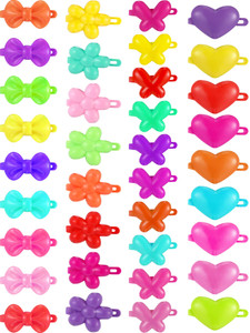 WILLBOND 100 Pieces Girls Hair Barrettes Self Hinge Plastic Clip Toddler Kids Baby 80s 90s Clip Colorful Cute Cartoon Hair Pin Accessories(Butterfly,