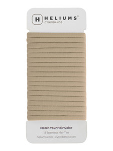 Heliums Thin Seamless Hair Ties - Sandy Blonde - 6mm Nylon No Damage Ponytail Holders, 1.75 Inch, Medium Hold for Thin to Normal Hair - 18 Pack