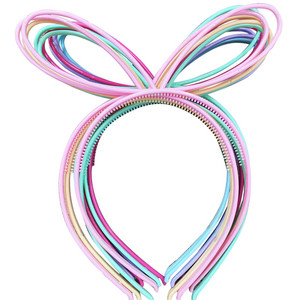 XIMA 12pcs Plastic Girls Headbands with Bunny Ears, Bows, and Party Hair Accessory (SP-Rabbit Ear)