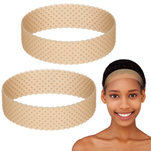WILLBOND 2 Pcs Silicone Wig Grip Band Snatch Proof Wig Band No Slip Silicone Headband Bulk Elastic Fixed Gripper Holder for Men Women Sports Yoga(Lig