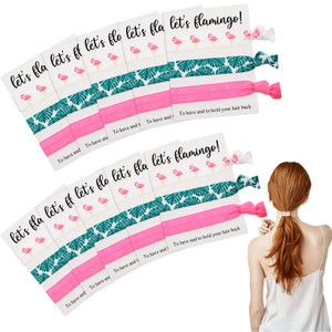 Weysat 30 Pieces Tropical Hair Ties Flamingo Bachelorette Party Favors for Beach Theme