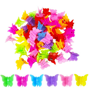 Mandalahuang Hair Clip, 100 Pcs Butterfly Hair Clips, Pastel, Rainbow, Mini Hair Clip for Girls