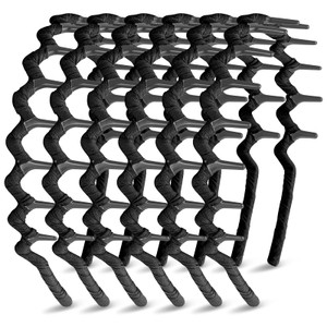 Syhood 6 Pieces Zigzag Headbands for Women Shark Tooth Comb Hairbands Wrapped Cloth Hairbands Wave Shape Plastic Hair Band Hair Accessory(Eye-catchin