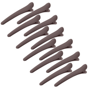 12 PCS YISSION 3.1 Inch Matte Alligator Hair Clips Barrettes, No Crease Duck Billed Clips for Sectioning & Styling Accessories for Women Girls Coffee