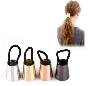 Fodattm Set of 4 Fashion Punk Gothic Alloy Ponytail Cuff Elastic Hair Tie (Large)
