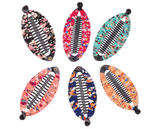 Fodattm Set of 6 Bohemia Style Wrapped Cloth Banana Hair Clip Hair Comb Hair Jaw Clips Plastic Fish Shape Hair Claw Hairgrip Hair Clincher for Women